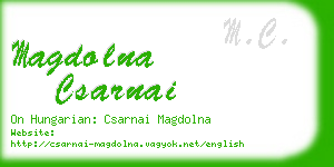 magdolna csarnai business card